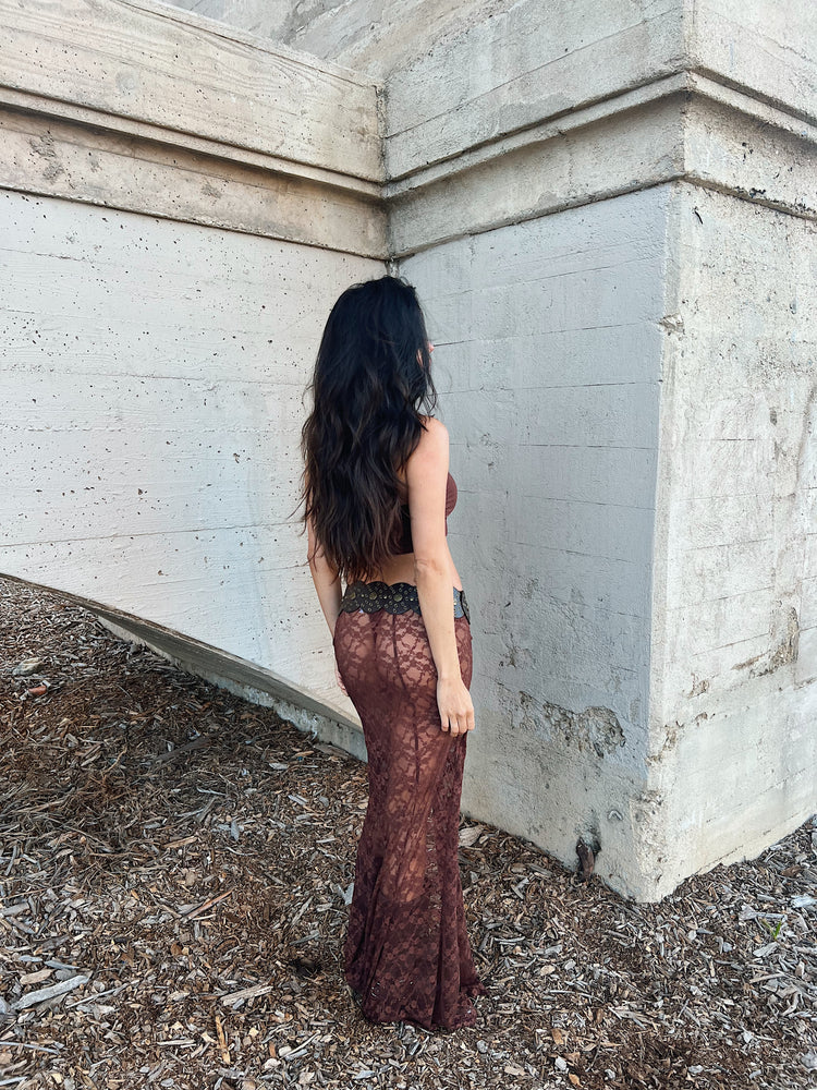 Round Up Brown Lace Skirt