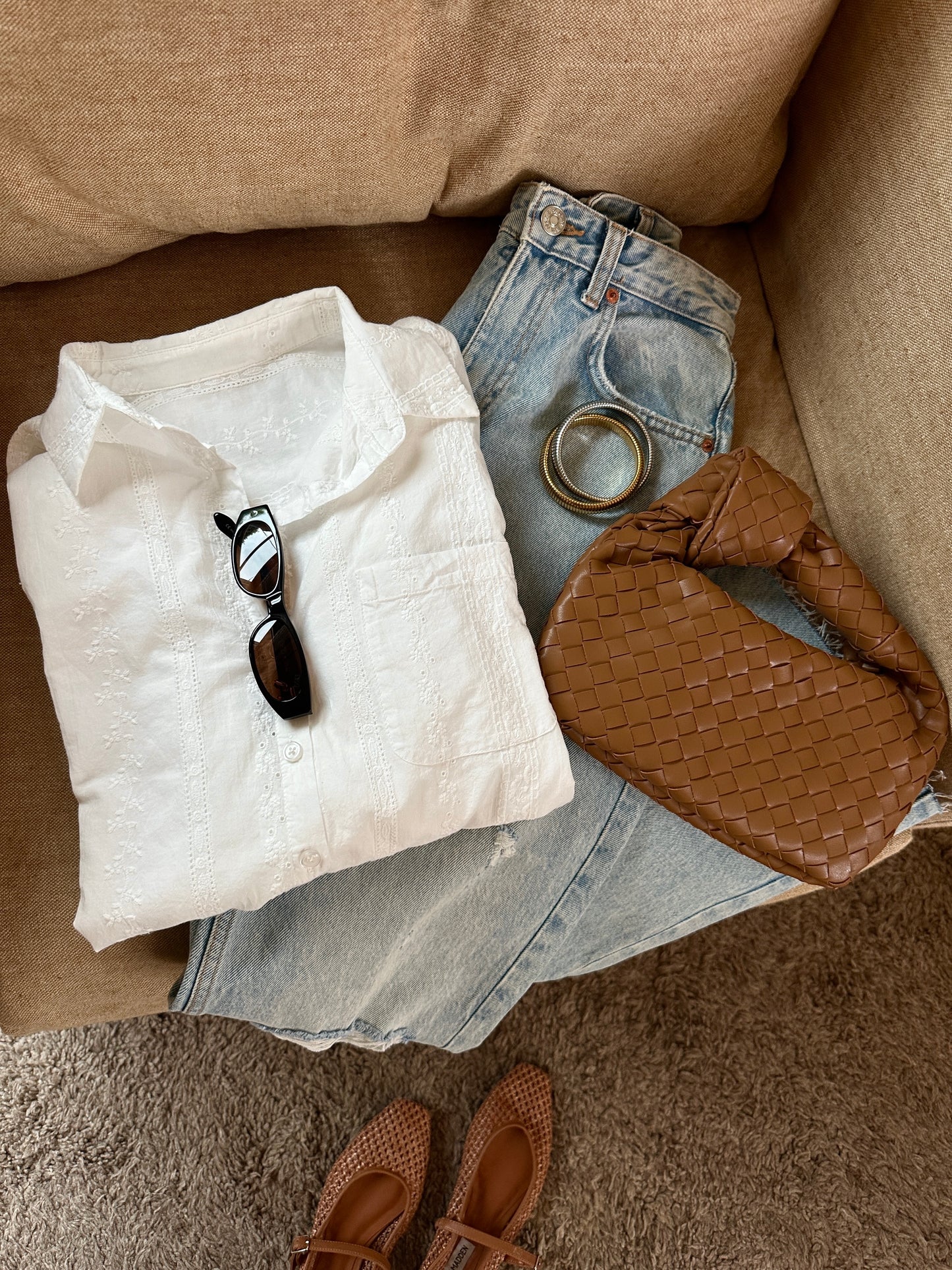 Capri Eyelet Button Up