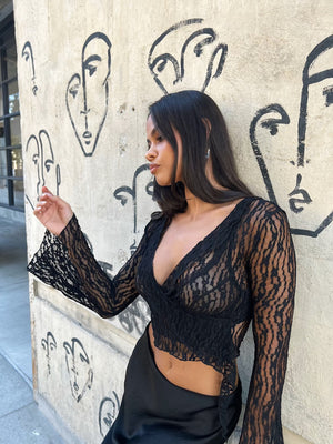 Backstage Lace Top - Black