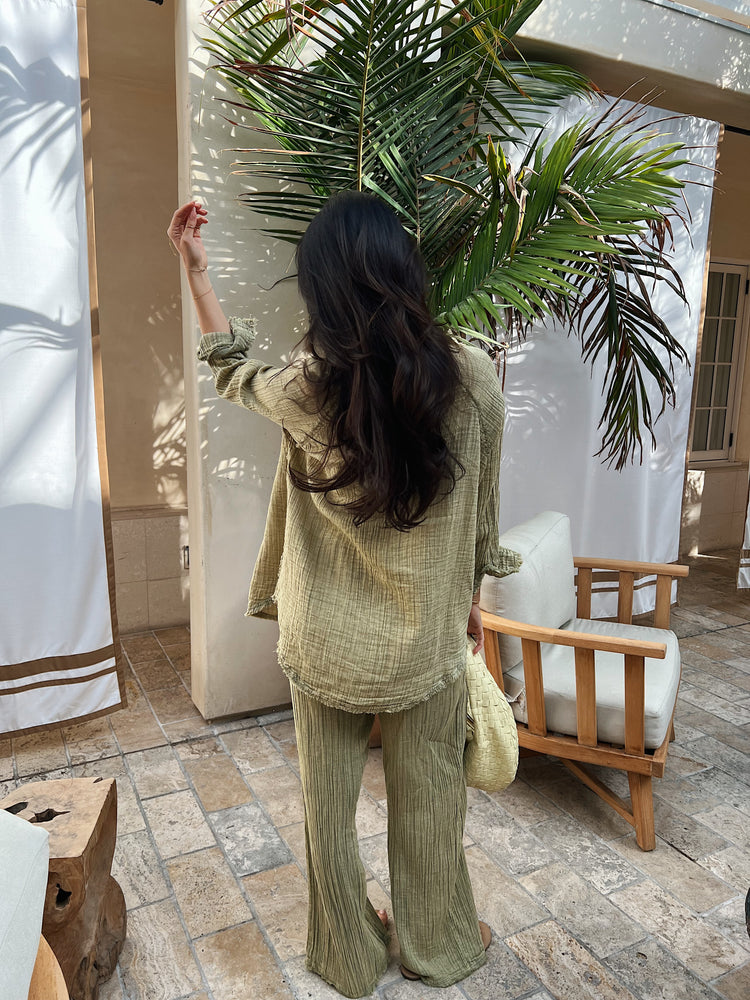 Slow Down Olive Pant Set