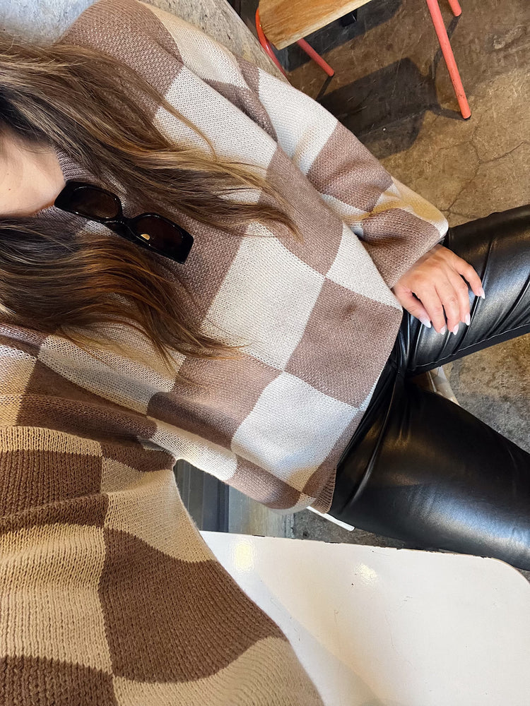 
            
                Load image into Gallery viewer, Check Out Sweater - Brown
            
        