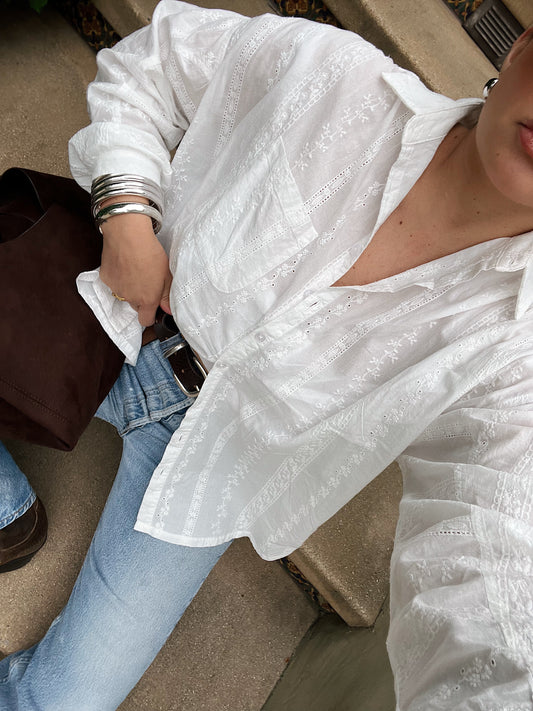 Capri Eyelet Button Up