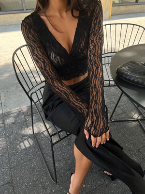 Backstage Lace Top - Black