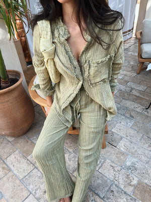 Slow Down Olive Pant Set