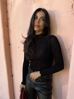 Five Stars Mesh Top - Black
