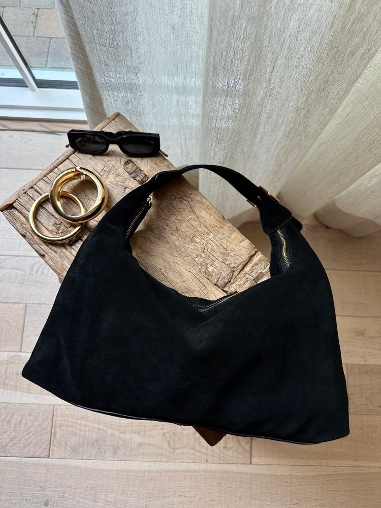 London Suede Black Bag