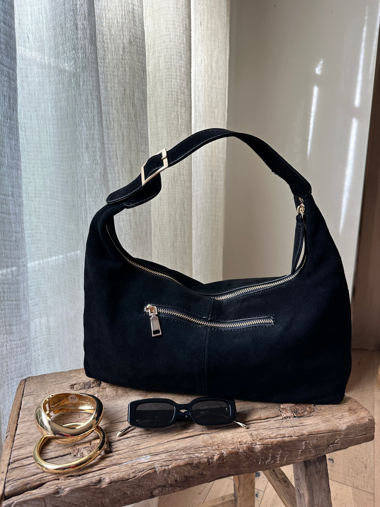 London Suede Black Bag