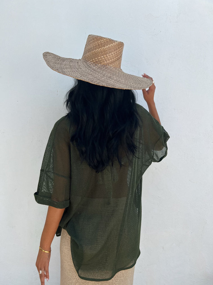 Hamptons Button Up - Forest Green