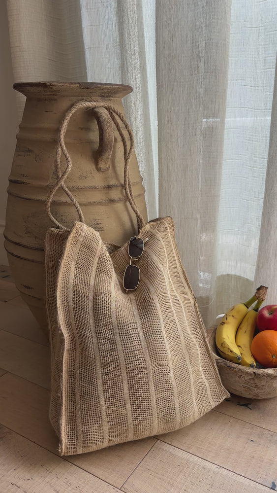 
            
                Load and play video in Gallery viewer, Jute Stripe Bag
            
        